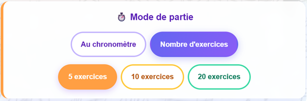 Choix du nombre d’exercices.