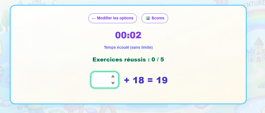 Exemple de partie en cours avec une opération affichée.